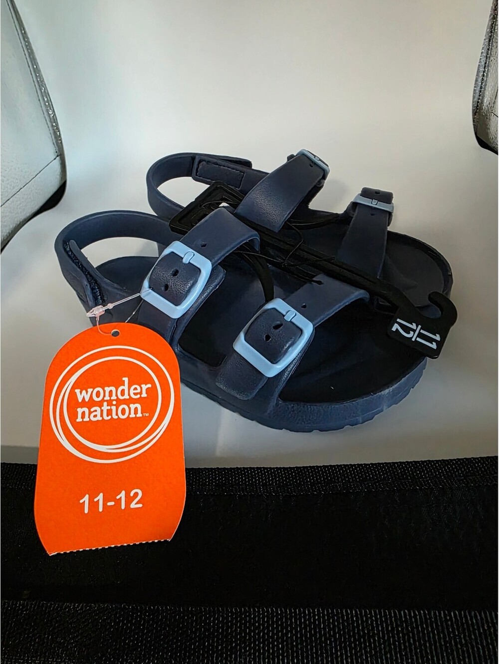 Wonder Nation Toddler Boys Navy EVA Two Buckle Sandals Size 11/12 NWT
